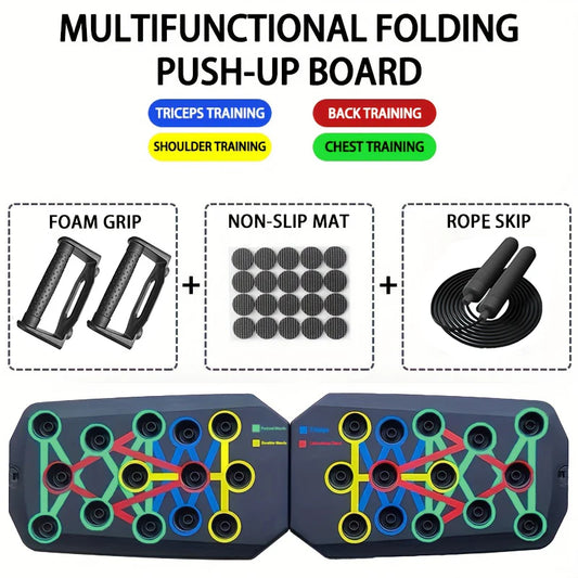 Push-Up Board Set Portable Multifunctional Push-Up Bar Foldable Fitness Equipment for Chest Abdomen Arms/Back Training